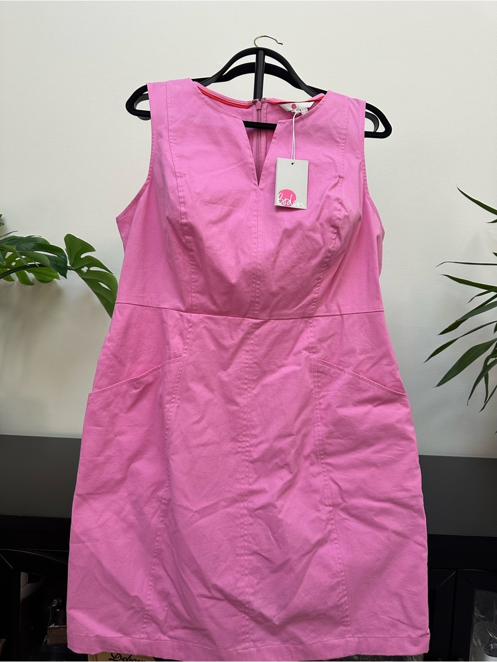 Boden Bright Pink Sleeveless Sheath Dress